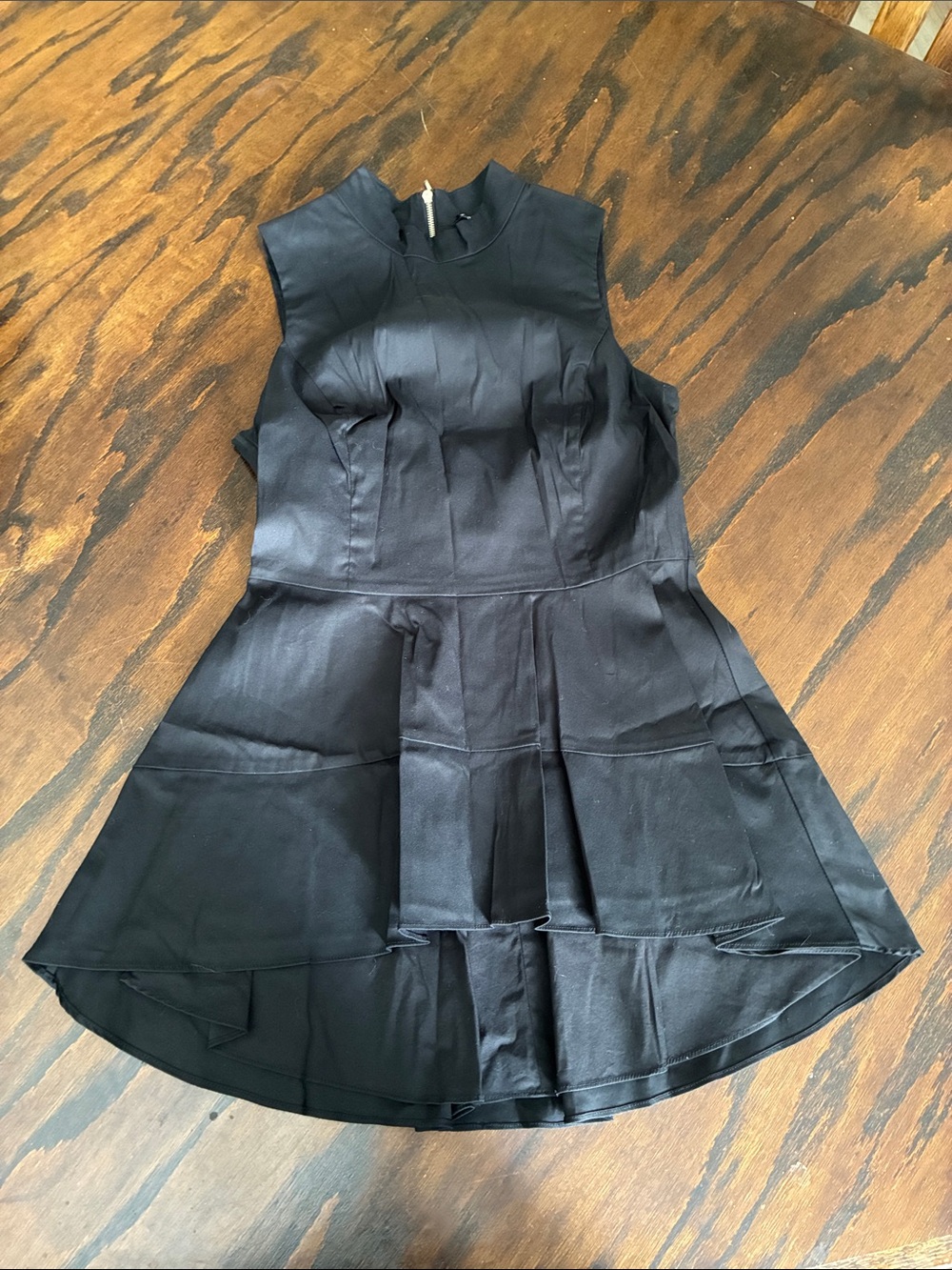 White House Black Market Black High-Low Sleeveless Fit-and-Flare Top
